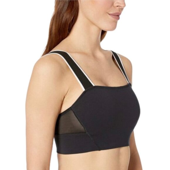 New Balance Sports Bra Size S/M Black White Studio Enlightened‎ Bandeau Crop Top - Picture 3 of 12